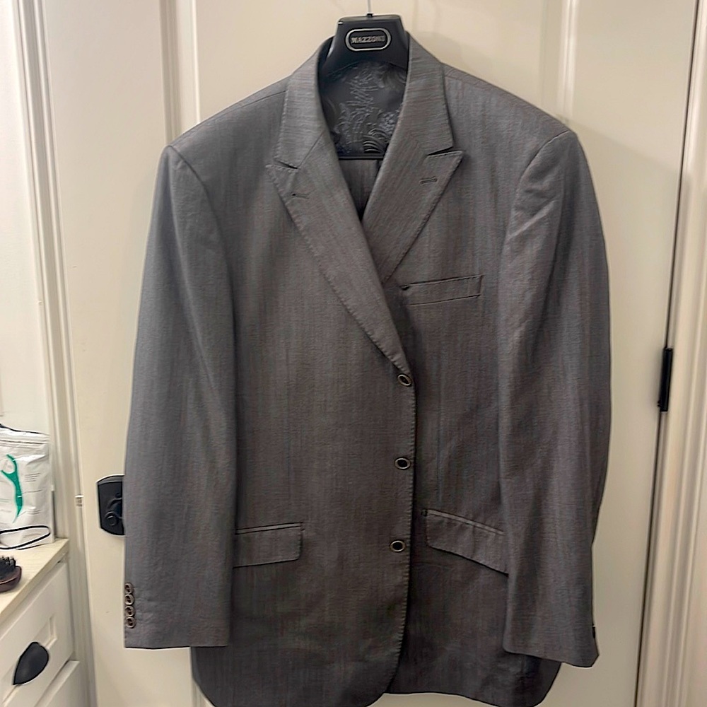 3 piece Grey / tan strip suite